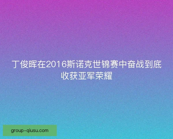 丁俊晖在2016斯诺克世锦赛中奋战到底收获亚军荣耀