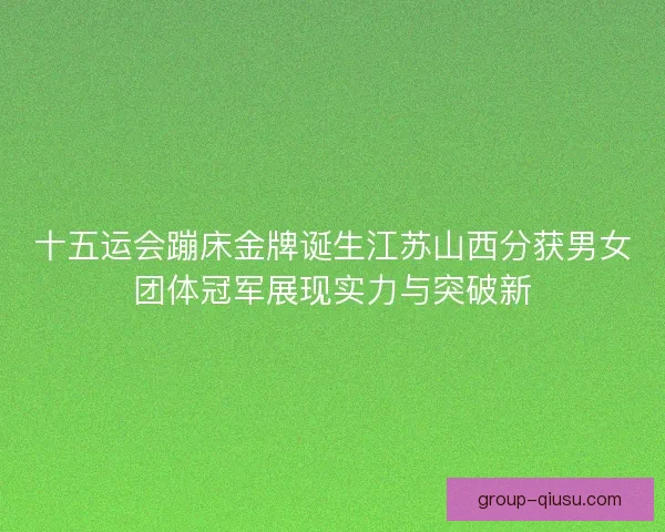 十五运会蹦床金牌诞生江苏山西分获男女团体冠军展现实力与突破新 十五运会蹦床金牌诞生江苏山西分获男女团体冠军展现实力与突破新